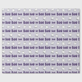 Boo Spöken Lila Halloween Mönster Presentpapper