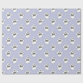 Boo Spöken Lila Halloween Mönster Presentpapper