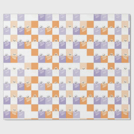 Boo-spöken lila orangea rutiga presentpapper