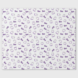 Boo Spöken Lila Vitt Halloween Presentpapper