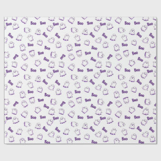 Boo Spöken Lila Vitt Halloween Presentpapper