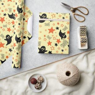 Boo! Spöken och stjärnor Sömlös omslagning Papper Presentpapper