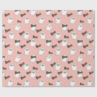 Boo-spöken Rosa Halloween-mönster Presentpapper