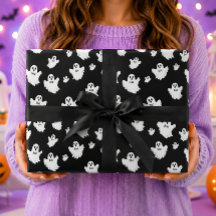 Boo-spöken Svart Halloween-mönster