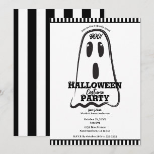 BOO! Spökfylld söt Halloween-kostym Inbjudningar
