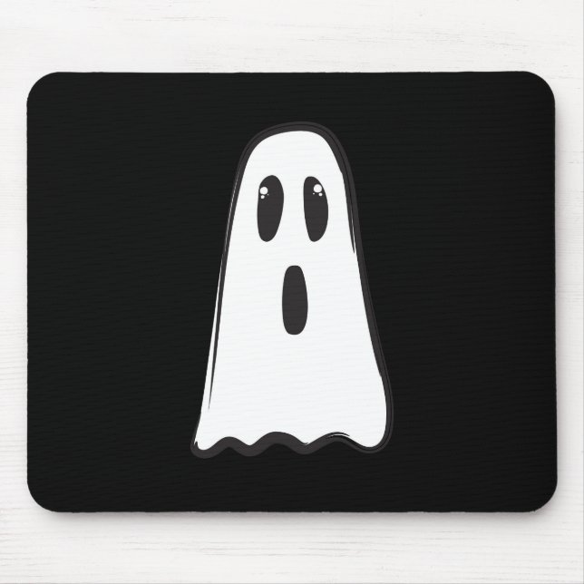 BOO! Spöklik söt spöke Halloween Svart Vitt Musmatta (Framsidan)
