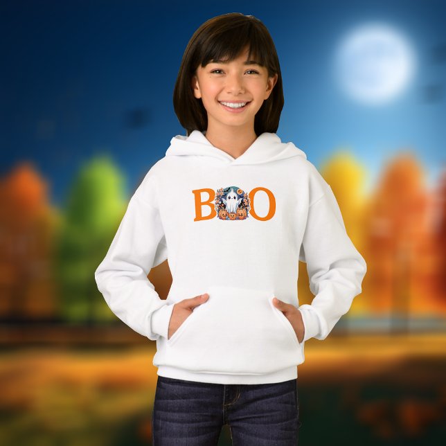 Boo Spooktacular Cute Halloween Hoodie for Girls T Shirt (🎃 Spooktacular Style: Cute Halloween Hoodie for Girls! 👻)