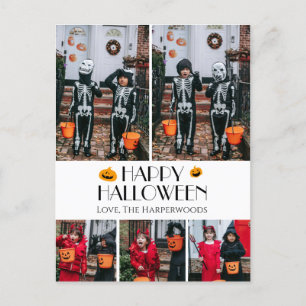 Boo! Spooky Halloween Family Photo Helg Vykort