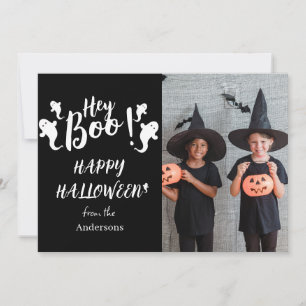 Boo! Spooky Halloween Family Photo Julkort