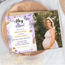 Boo! Spooky Halloween Ghost Baby Shower Photo