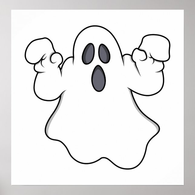 Boo! Spooky Halloween Ghost Poster (Framsidan)