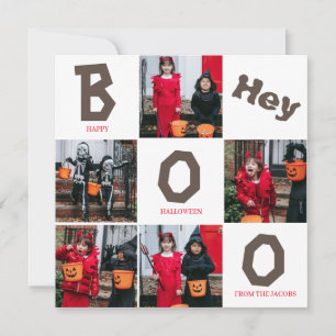 Boo Spooky Pumpkins Halloween Family 5 Photo Julkort