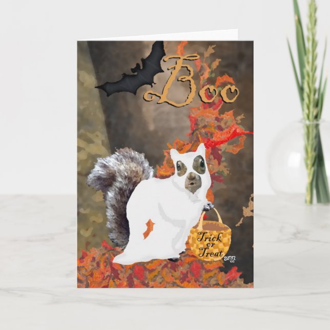 Boo! Squirrel Halloween Card Kort (Framsida)