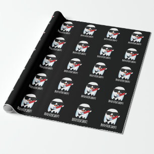 Boo-ster Shot Funny Ghost Vaccine Pun Mörk BG Presentpapper