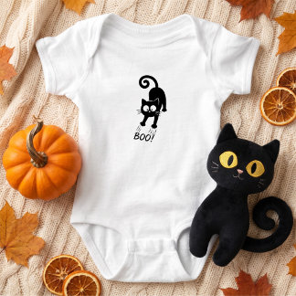 Boo Svart Katt Halloween T Shirt