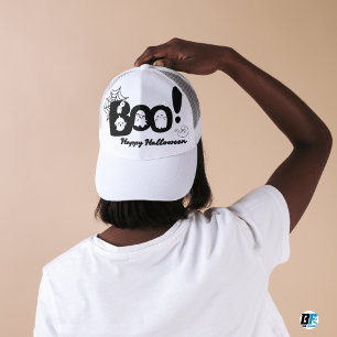 Boo! Svart och vit cute Simple Halloween Keps