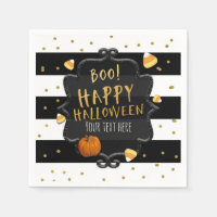 BOO! Svart och vit randig majs halloween