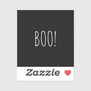 Boo svart spöklik typografi minimalistisk Hallowee Klistermärken