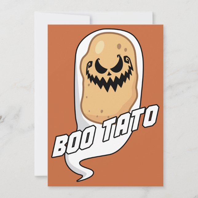 Boo-Tato Spooky Potato Food Halloween Inbjudningar (Framsida)