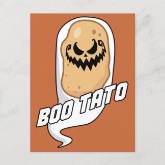 Boo-Tato Spooky Potato Food Halloween Vykort
