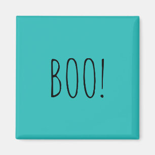 Boo teal, enkel typografi roligt Halloween Magnet