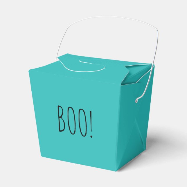 Boo teal, enkel typografi roligt Halloween Presentaskar (Framsidan Sidan)