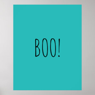 Boo teal pography minimalist Halloween Poster