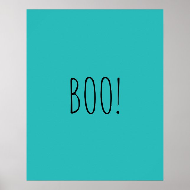 Boo teal pography minimalist Halloween Poster (Framsidan)