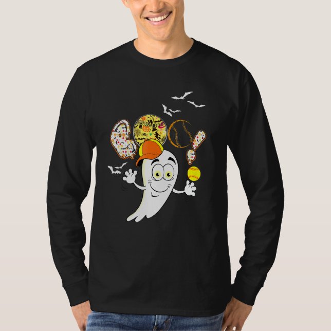 Boo Tennis Player Ghost Spooky Night T Shirt (Framsida)