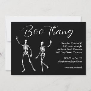 Boo Thang Dancing Skeletons Halloween fest Inbjudningar