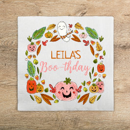 Boo-thday Halloween Rosa Födelsedagsfest Pappersservett