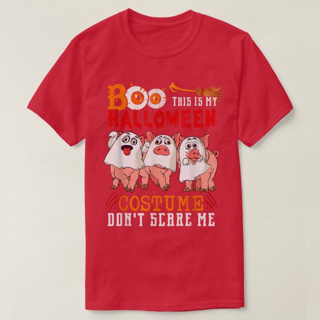 Boo This Is My Halloween Costume Three Pigs Farmer T Shirt (Design framsida)