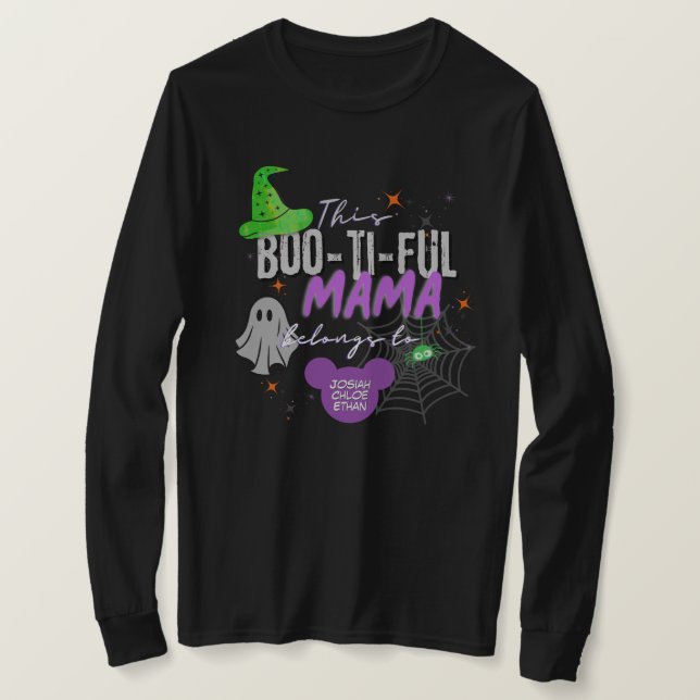 Boo-ti-ful Halloween Shirt | Funny Långärmad T-S T Shirt (Design framsida)