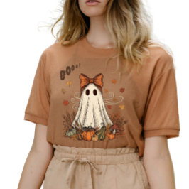 Boo-tiful Autumn Ghost AI Art T Shirt