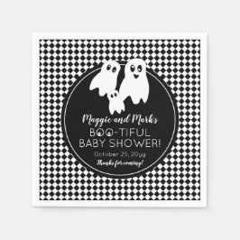 BOO - TIFUL Baby Shower BW Halloween Tack Pappersservett