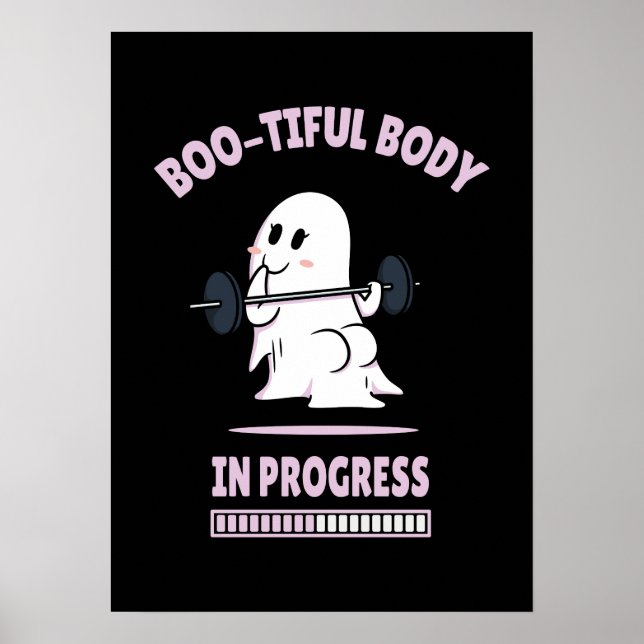 Boo-Tiful Body - Funny Halloween Ghost Gym Liiting Poster (Framsidan)