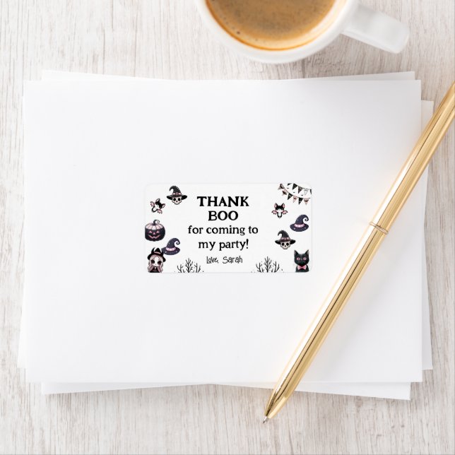 Boo-tiful Costume Party Halloween Invite Adressetikett (Insitu)