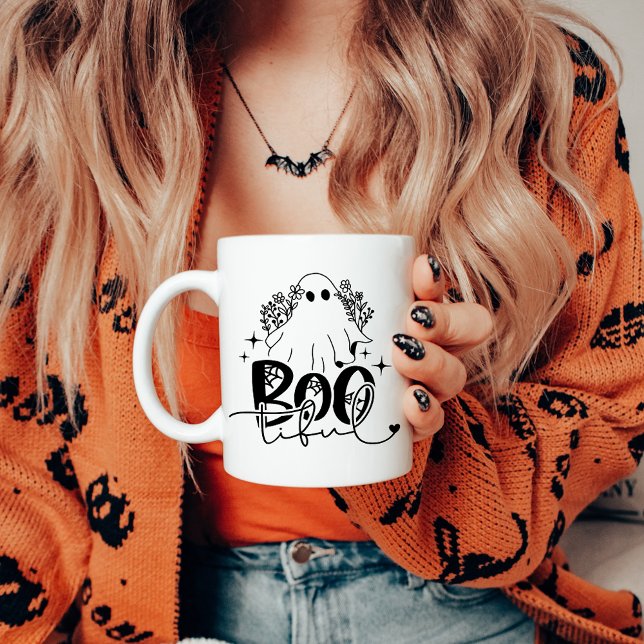 Boo-Tiful Cute Ghost Halloween Kaffemugg (Skapare uppladdad)