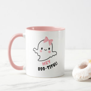 Boo-tiful! Cute Ghost med Rosa Bow Halloween Mugg