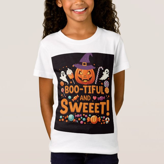 Boo Tiful Family Matching Halloween Girls T-shirt (Framsida)