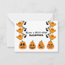 BOO-tiful Halloween Ghost Ghouls Spooky Funky Cute Anteckningskort