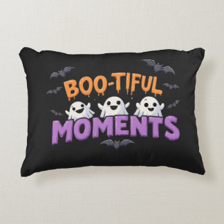 Boo-Tiful Moments Cute Halloween Ghosts and Bats Prydnadskudde