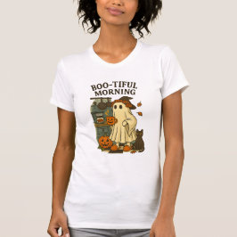 Boo-tiful Morgon Ghomep Coffee Routine Halloween T Shirt