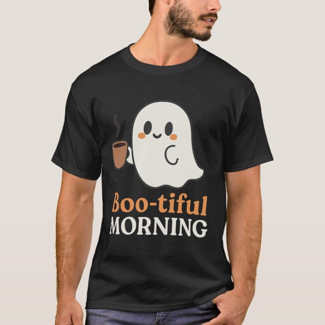Boo-tiful Morgon Ghost Coffee Hall T Shirt (Framsida)