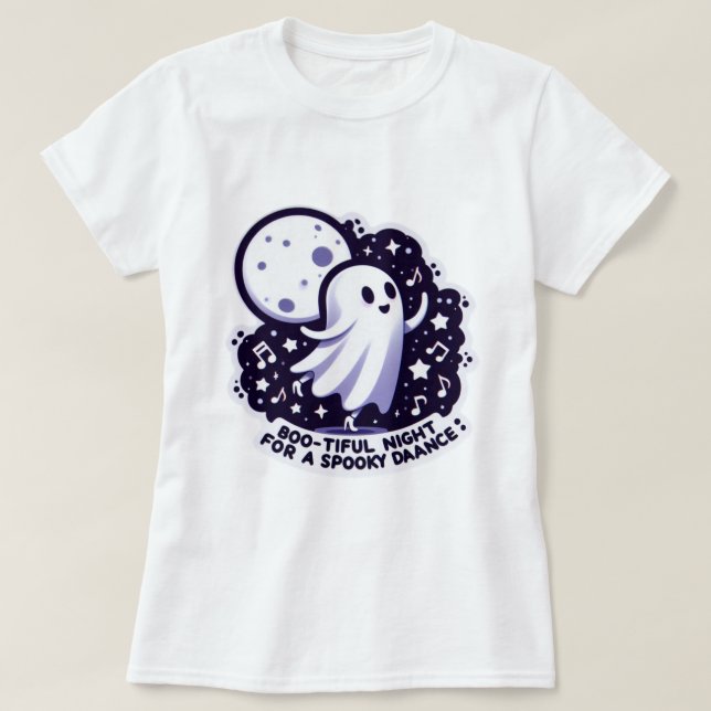 Boo-tiful Night för pooky-danshalloween pun T Shirt (Design framsida)