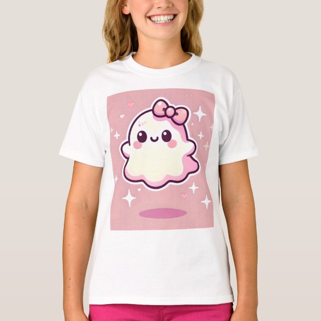 👻 Boo-tiful Pinkoween T-Shirt for Girls! 🎀 👻 (Framsida)