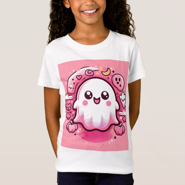 👻 Boo-tiful Pinkoween T-Shirt for Girls! 🎀 👻 (Framsida)