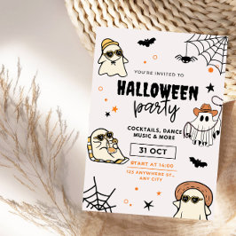 Boo-tifullt Cute Spöken Halloween fest Inbjudningar