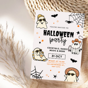 Boo-tifullt Cute Spöken Halloween fest Inbjudningar
