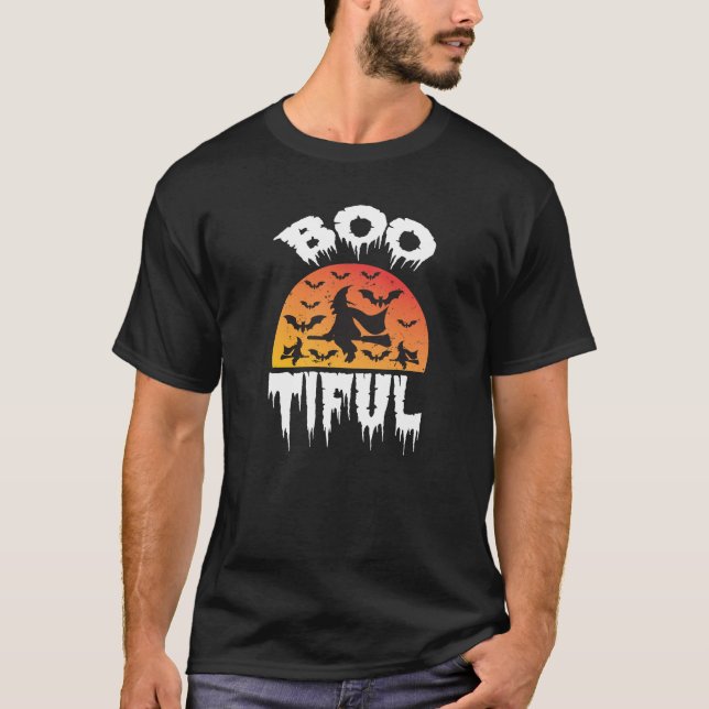 boo tifuul halloween day häxa t shirt (Framsida)